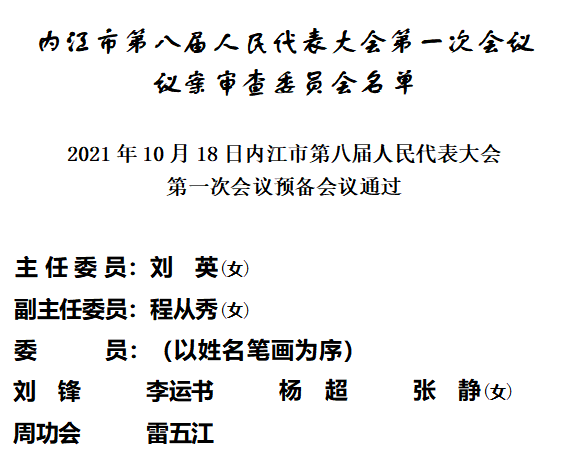內(nèi)江市八屆人大一次會(huì)議議案審查委員會(huì)名單.png